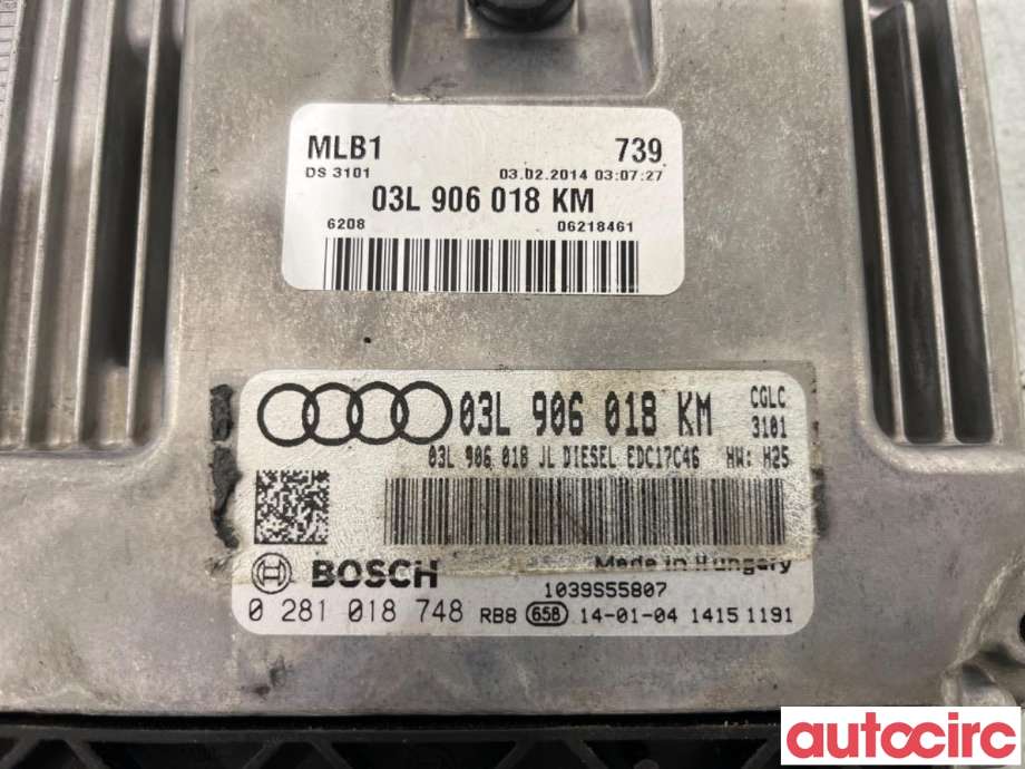 Styreenhet motor til Audi A4, Allroad 2009-2016 (Type I) (B8) (B8) (AUDI|03L906018KM|0281018748)