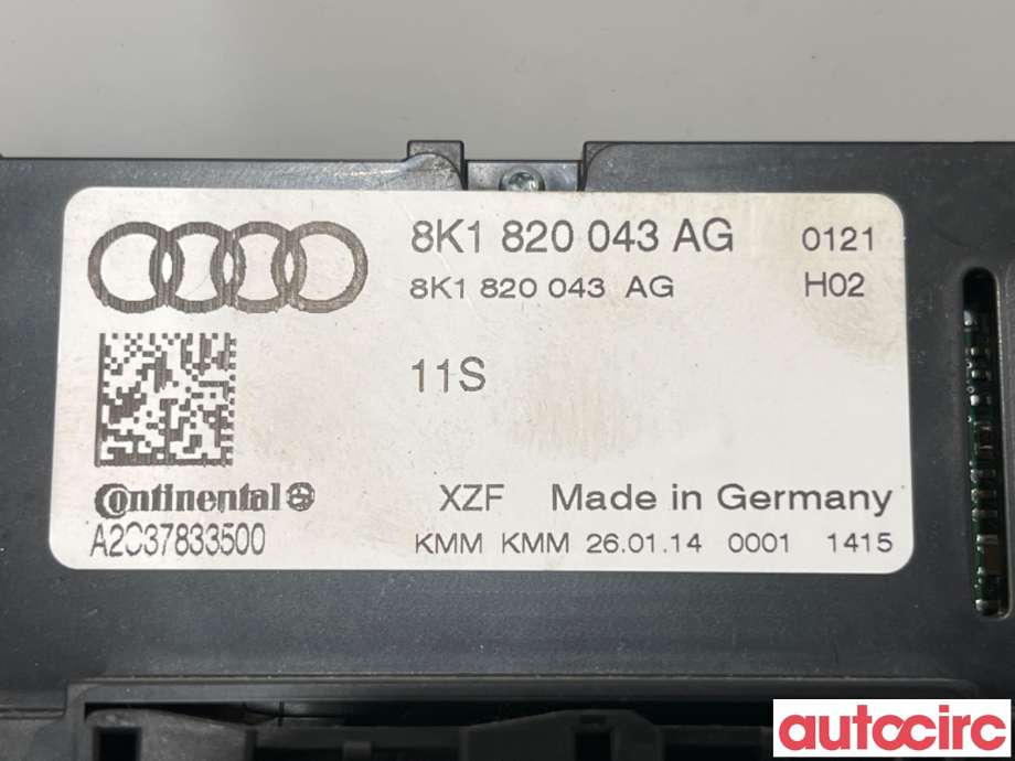 Varmeapparat betjening til Audi A4, Allroad 2009-2016 (Type I) (B8) (B8) (AUDI|8K1820043AG|A2C37833500|8K1820043AT)