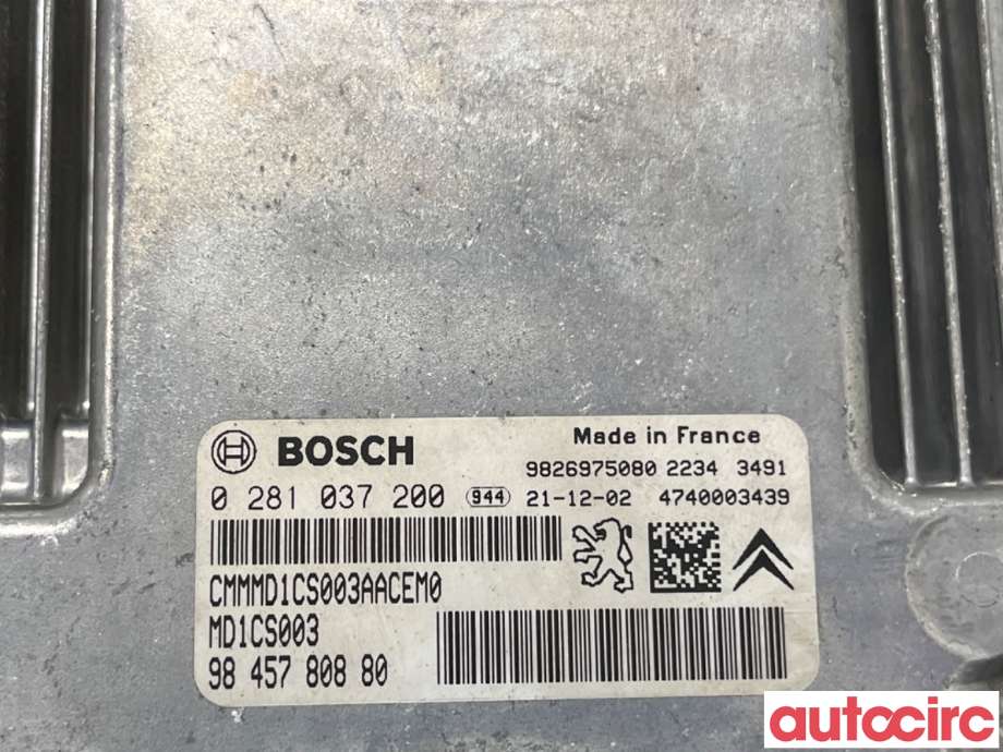 Styreenhet motor til Opel Combo E 2019-->>  (PEUGEOT|NO NR|0281037200|9845780880)