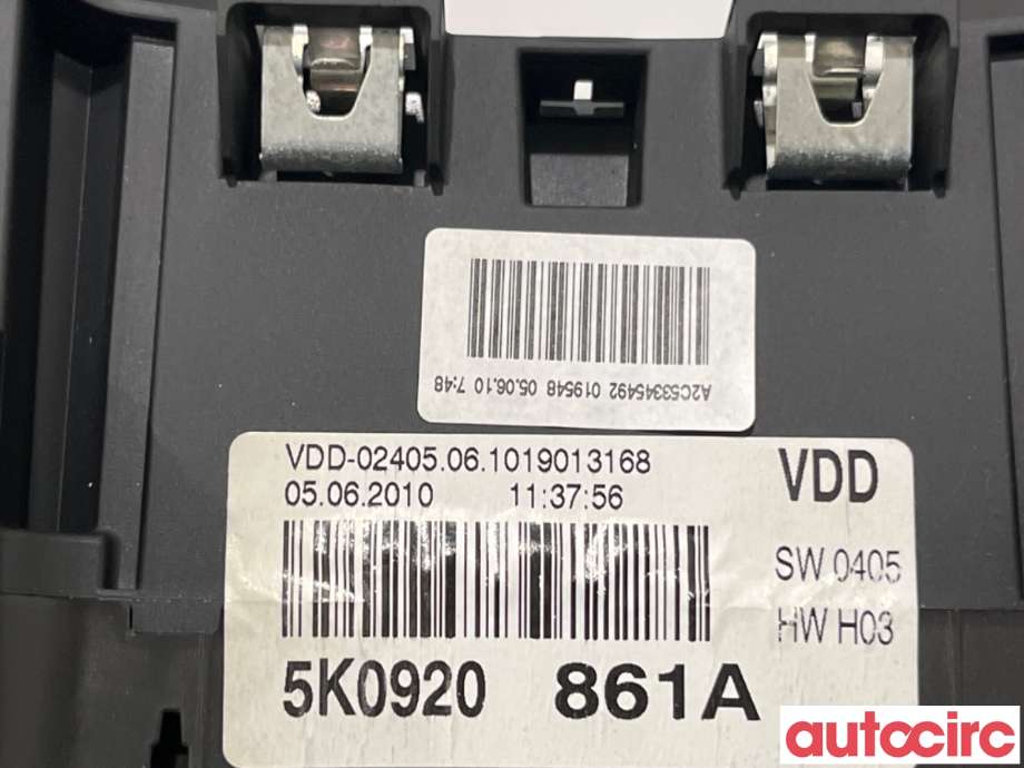 Instrumentpanel til VW Golf VI 2008-2012  (VOLKSWAGEN|5K0920861AX|A2C53345492|5K0920861A)