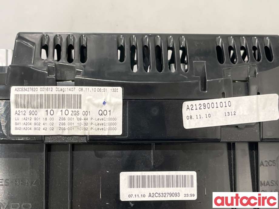 Instrumentpanel til Mercedes E-Klasse 2009-2013 (Fase 1) (W212) (W212) (MERCEDES|A2129001010|A2C53427620|A2129002210)