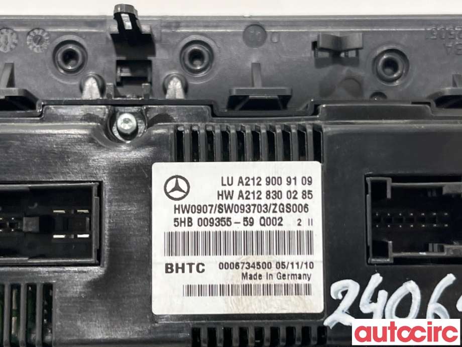 Varmeapparat betjening til Mercedes E-Klasse 2009-2013 (Fase 1) (W212) (W212) (MERCEDES|A2129008608|5HB009355-59|A2129006527)