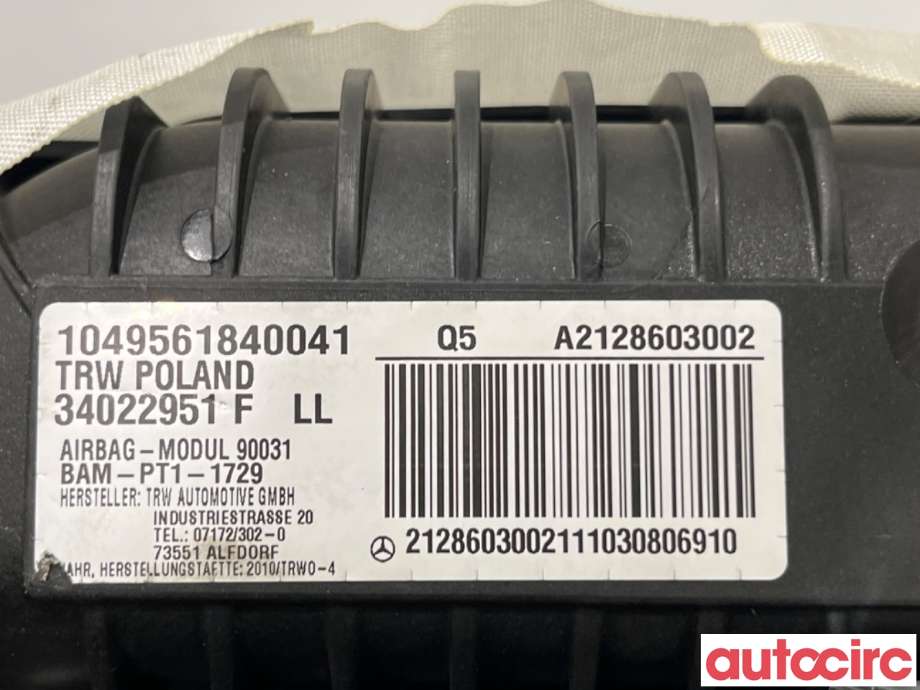 Airbag passasjer til Mercedes E-Klasse 2009-2013 (Fase 1) (W212) (W212) (MERCEDES|A2128603002|34022951F)