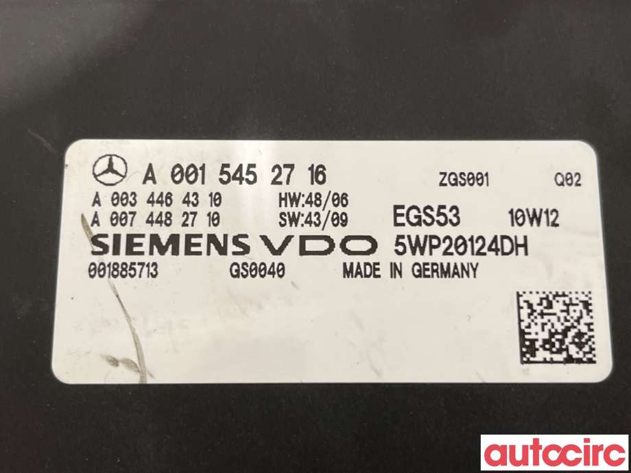 Styreenhet girkasse til Mercedes E-Klasse 2009-2013 (Fase 1) (W212) (W212) (MERCEDES|A0034464310|5WP20124DH|A0015452716)