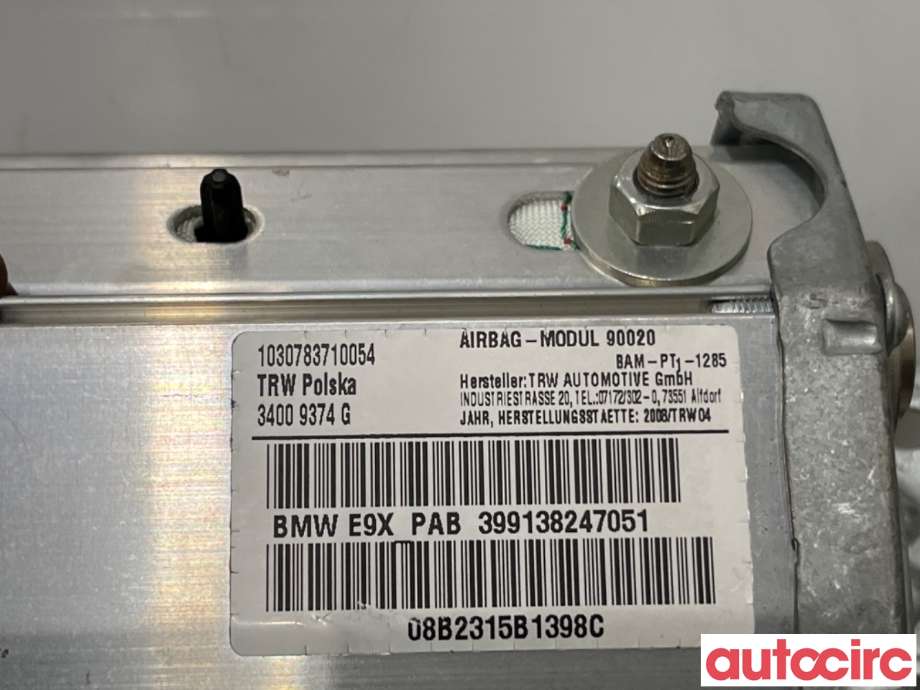 Airbag passasjer til BMW 3-Serie 2005-2011 (E90/E91/E92/E93) (E90/E91/E92/E93) (BMW|72129138247|34009374G|)
