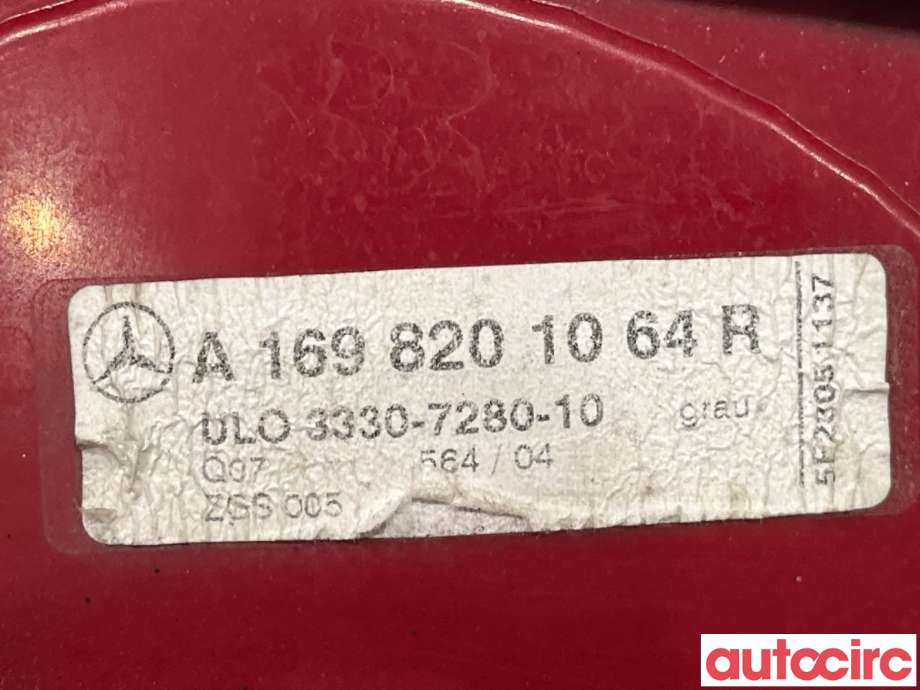 Baklykt høyre til Mercedes A-Klasse 2005-2012 (W169) (W169) (MERCEDES|A1698201064)
