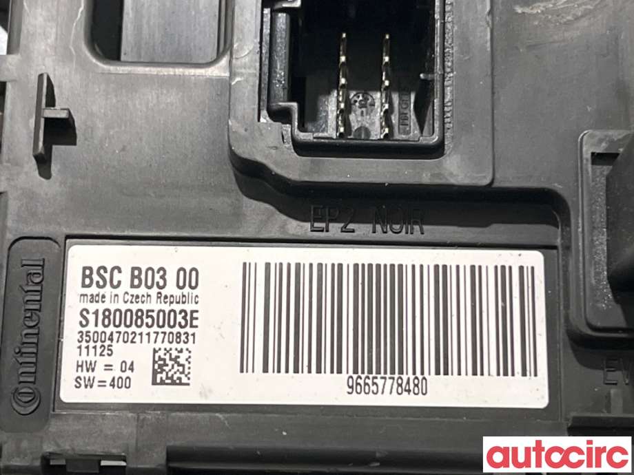 Sikringsboks til Peugeot 3008 2009-2016 (Type I) (PEUGEOT|NO NR|S180085003E|9665778480)