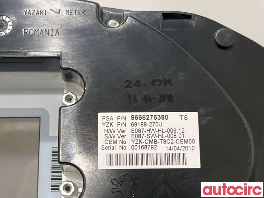 Instrumentpanel til Peugeot 3008 2009-2016 (Type I) (PEUGEOT|6103Y4|69189-270U|9805170680)