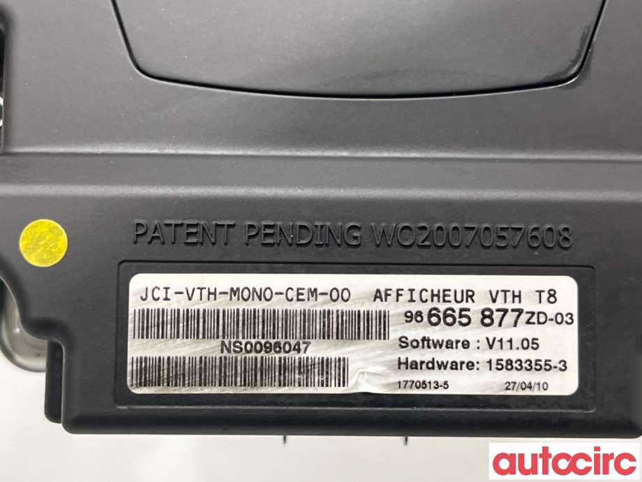 Instrumentpanel til Peugeot 3008 2009-2016 (Type I)  (PEUGEOT|6593K2|1583355-3|96665877ZD)