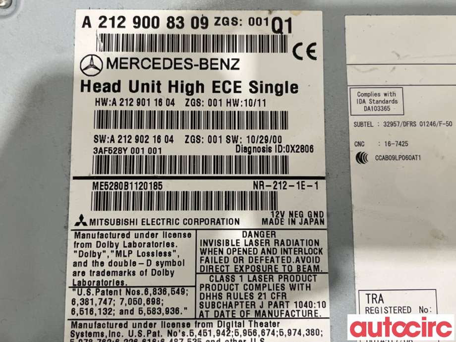 Bilstereo navigasjon til Mercedes E-Klasse 2009-2013 (Fase 1) (W212) (W212) (MERCEDES|A2129005327|NR-212-1E-1|A2129004829)