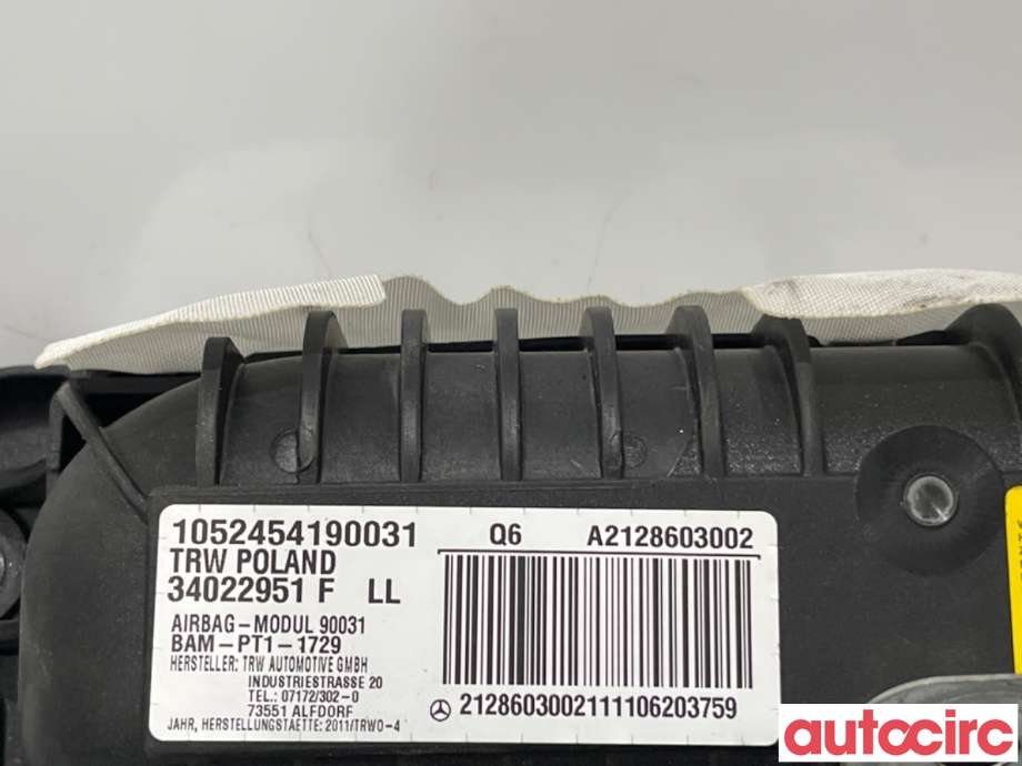 Airbag passasjer til Mercedes E-Klasse 2009-2013 (Fase 1) (W212) (W212) (MERCEDES|A2128603002|34022951F)