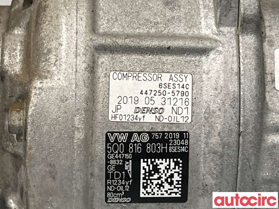 Aircondition kompressor til Škoda Octavia 2017-2020 (Type III, Fase 2)  (SKODA|5Q0816803H|447150-8632)