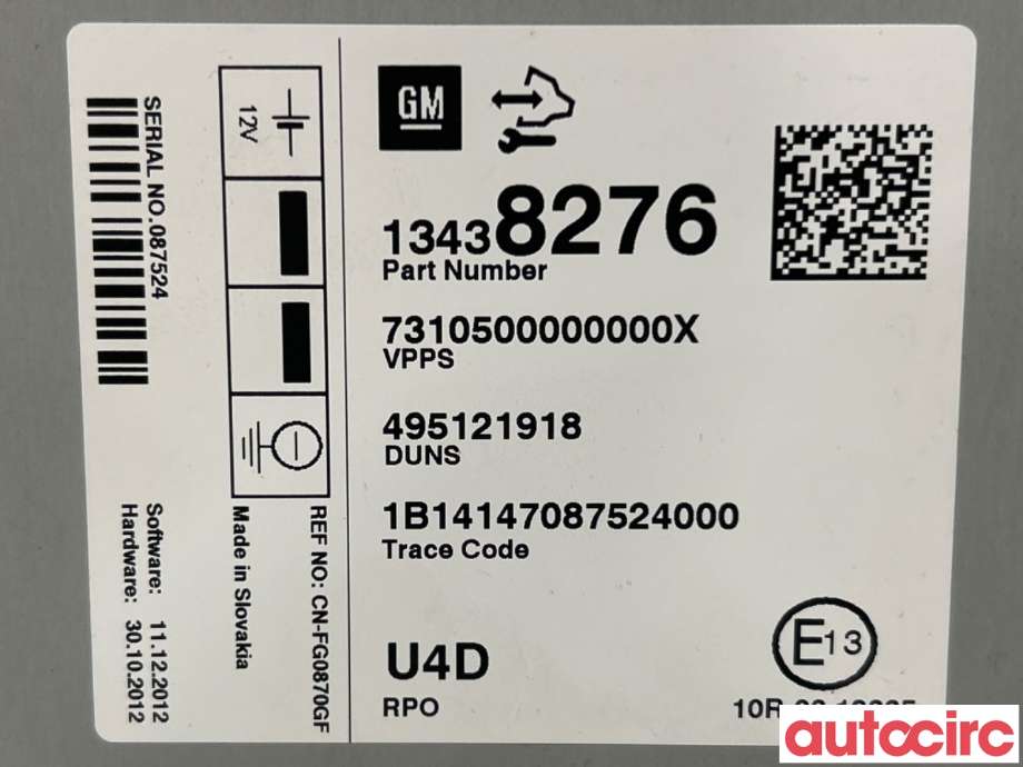 Bilstereo diverse til Opel Astra J 2010-2015  (OPEL|13438276)