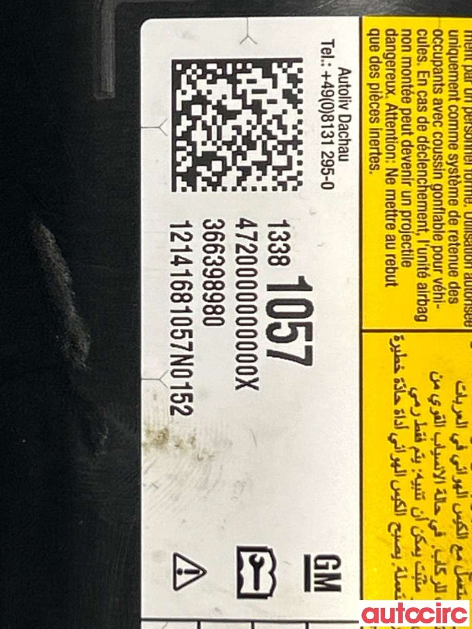 Airbag passasjer til Opel Astra J 2010-2015  (OPEL|13381057|366398980)