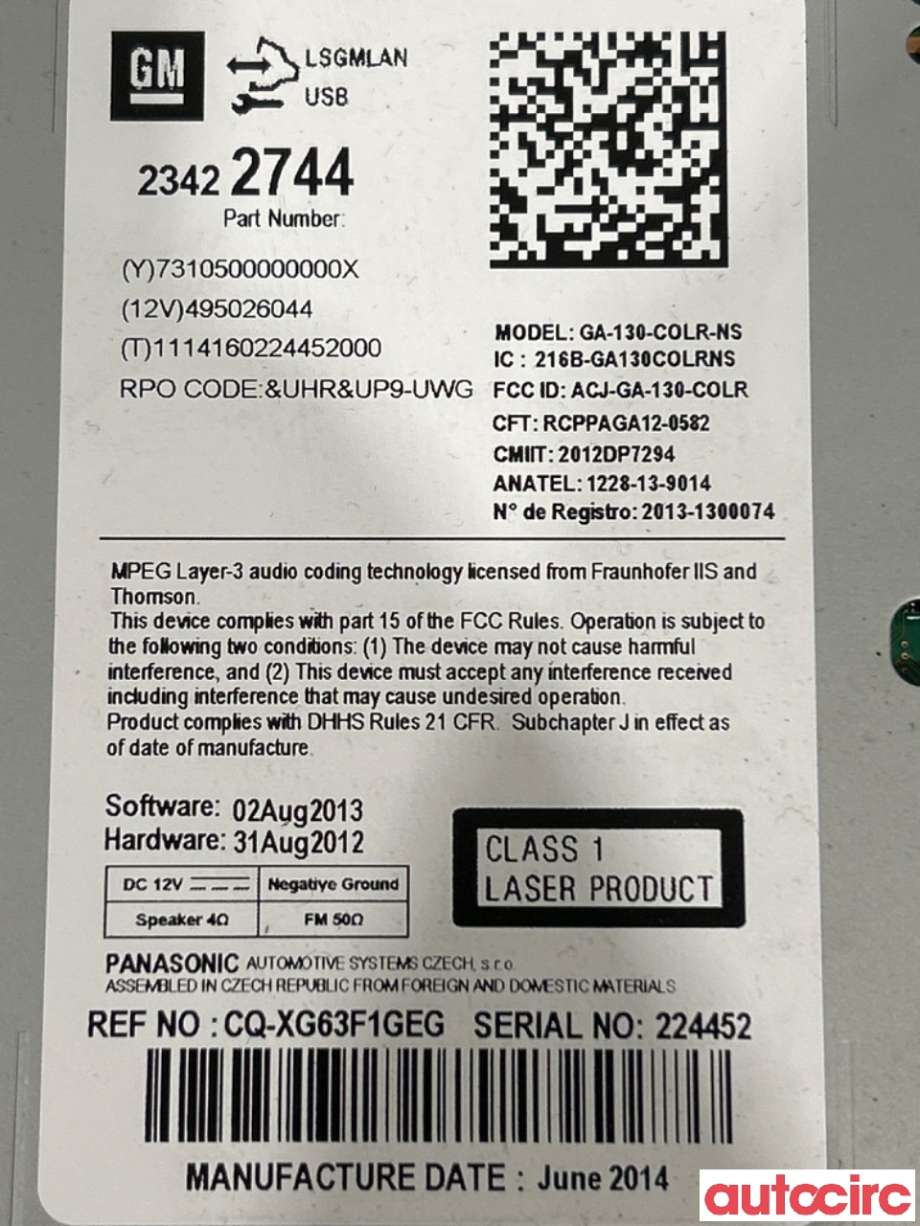 Bilstereo til Opel Astra J 2010-2015 (OPEL|84046061)