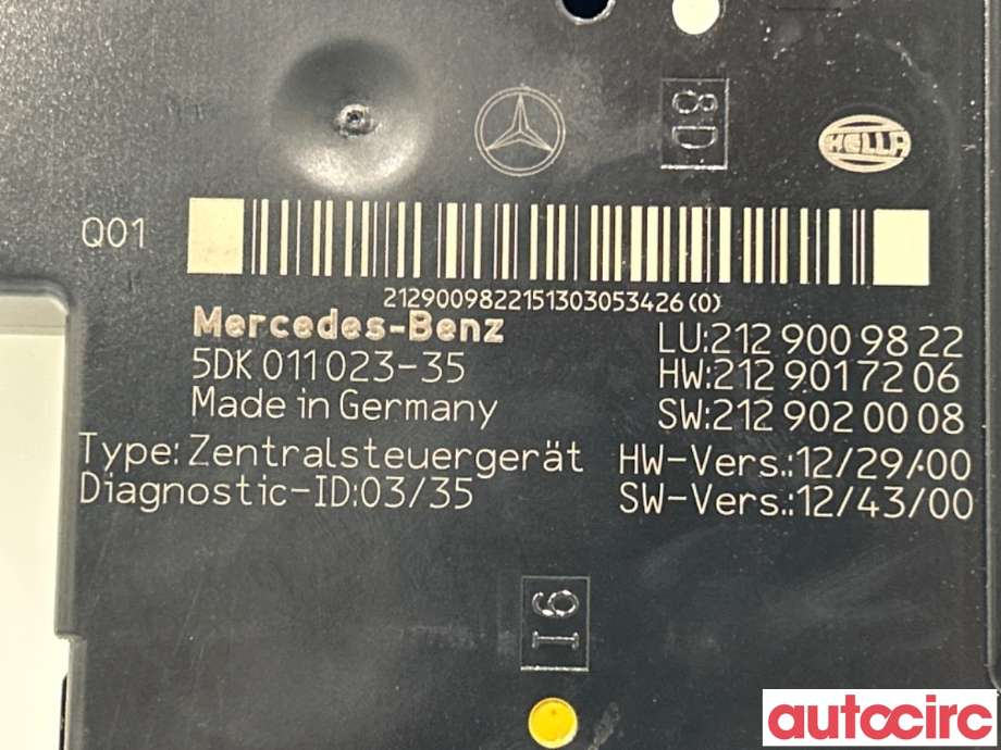 Sikringsboks til Mercedes E-Klasse 2013-2016 (Fase 2) (W212) (W212) (MERCEDES|5DK01102335)