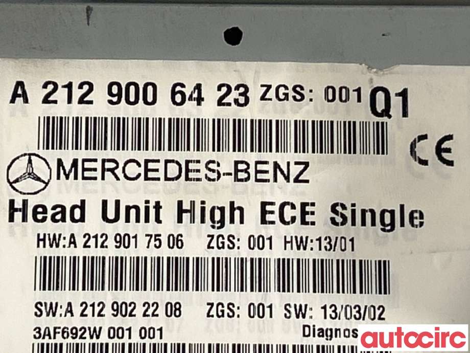Bilstereo til Mercedes E-Klasse 2013-2016 (Fase 2) (W212) (W212) (MERCEDES|A2129006423|A21290053)
