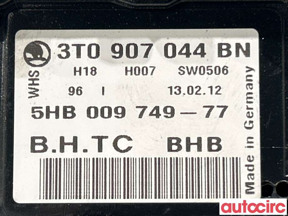 Varmeapparat betjening til Škoda Yeti 2009-2013 (Fase 1)  (SKODA|3TO907044)