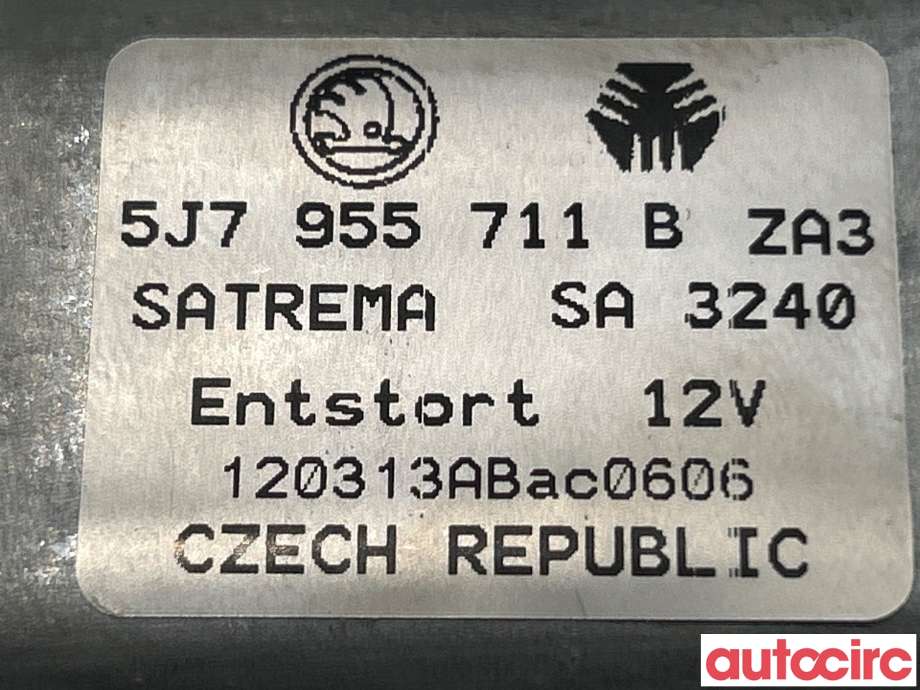 Viskermotor bakrute til Škoda Yeti 2009-2013 (Fase 1)  (SKODA|5J7955711B)