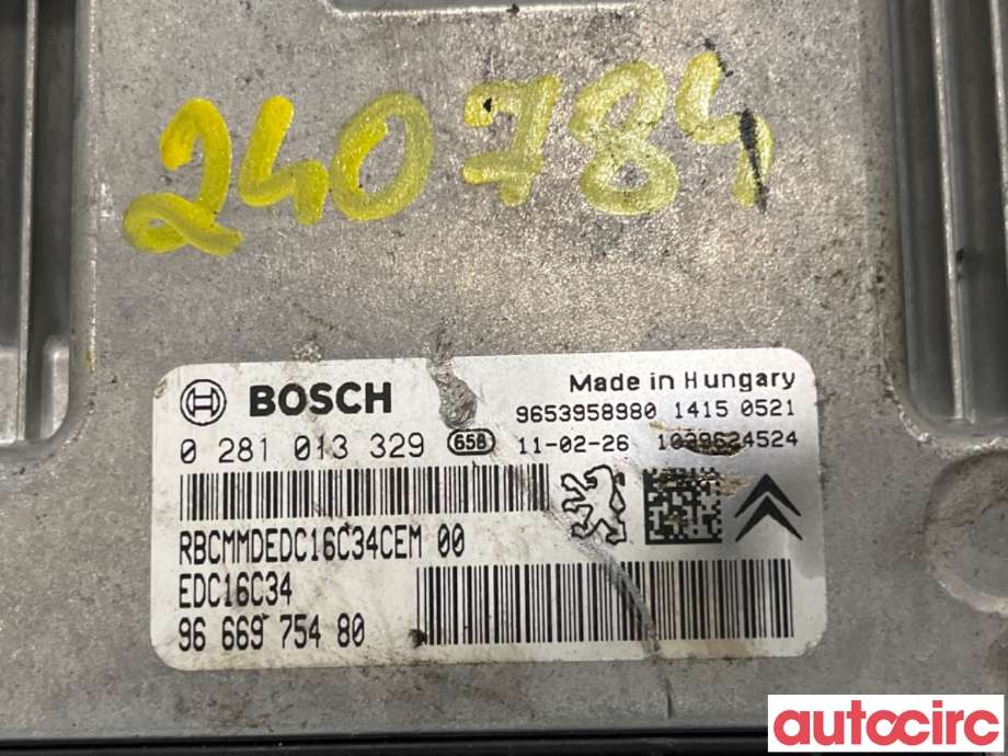 Styreenhet motor til Citroën Berlingo 2008-2015 (Type II, Fase 1)  (CITROEN|1677641480|0281013329|9666975480)