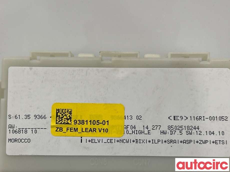 Sikringsboks til BMW 3-Serie 2012-2018 (F30/F31/F34) (F30/F31/F34) (BMW|61359438729)