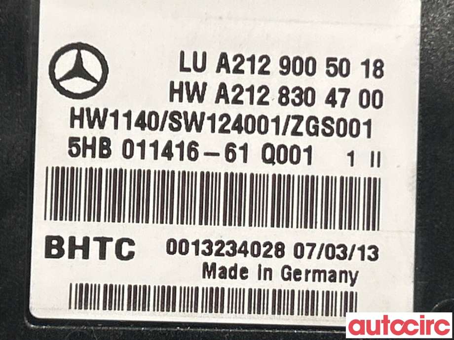 Varmeapparat betjening til Mercedes E-Klasse 2013-2016 (Fase 2) (W212) (W212) (MERCEDES|A2129005018|A2129004525)