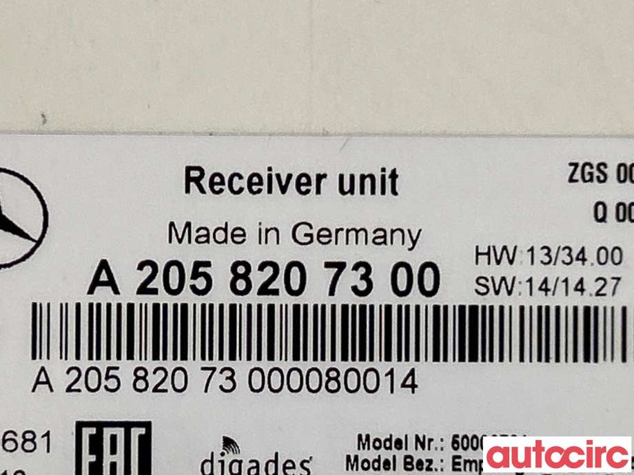 Styreenhet nøkkelfri/keyless til Mercedes Vito 2014-->> (W447) (W447) (MERCEDES|A2058207300)