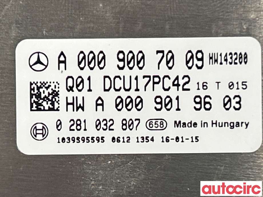 Styreenhet motor til Mercedes Vito 2014-->> (W447) (W447) (MERCEDES|A0009007009|0281032807)