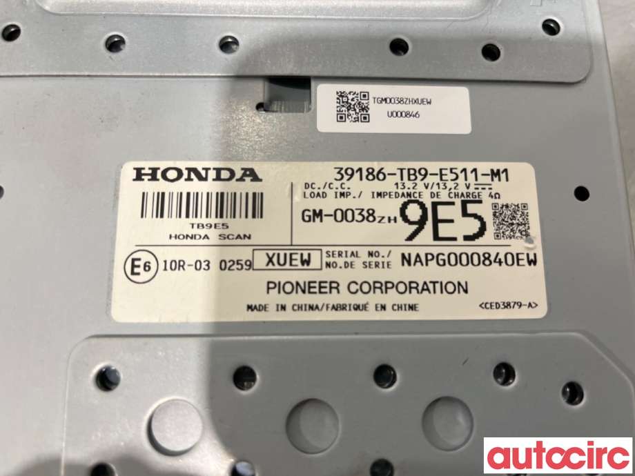 Bilstereo forsterker til Honda Civic 2012-2015 (Type IX, Fase 1)  (HONDA|39186-TB9-E51|GM-0038ZH9E5|39186-TB9-E511-M1)