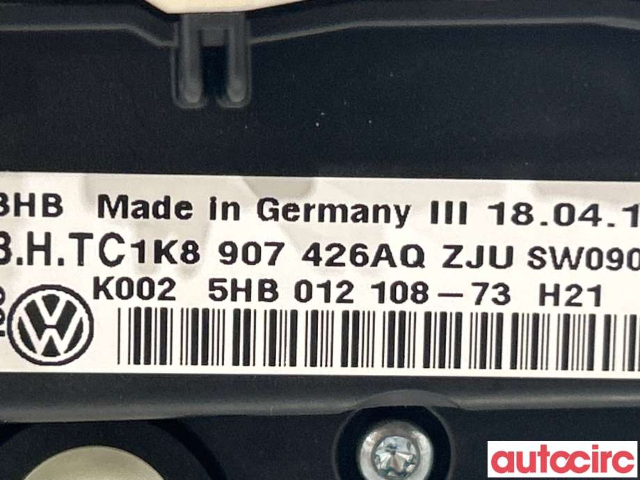 Varmeapparat betjening til VW Caddy 2015-2020 (Type III, Fase 3)  (VOLKSWAGEN|1K8907426AQ)