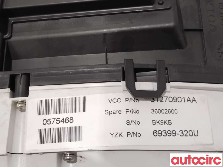 Instrumentpanel til Volvo V70 2007-2013 (Type III, Fase 1)  (VOLVO|36002600|69399-320U)