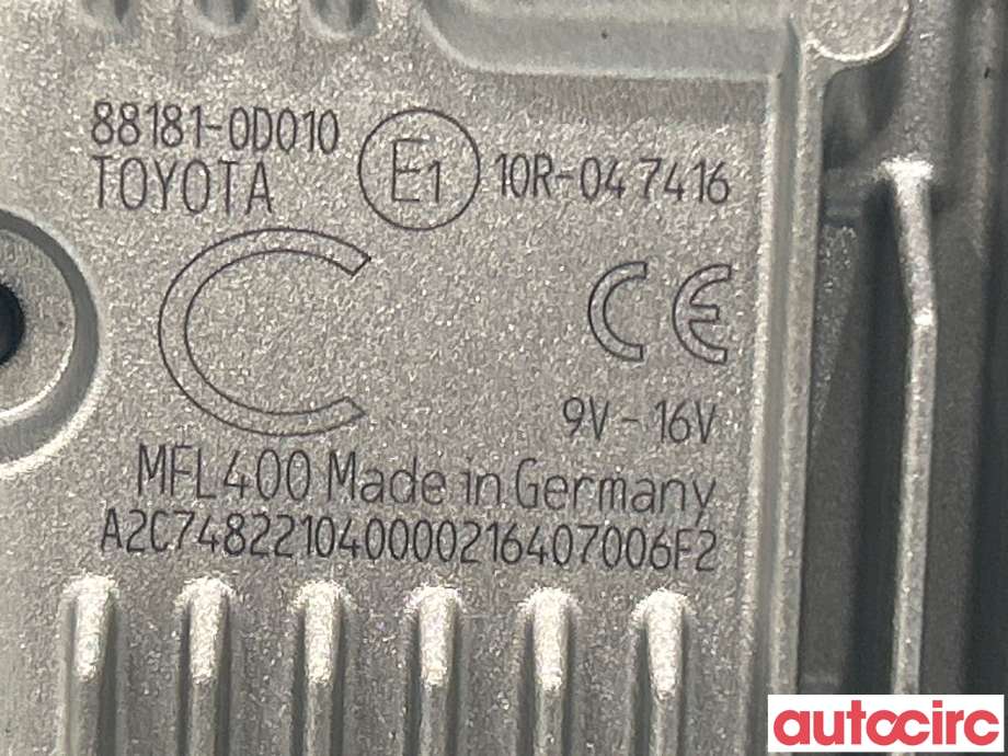 Sensor radar til Toyota Yaris 2014-2020 (Type III, Fase 2)  (TOYOTA|881810D010)