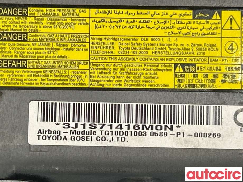 Airbag kne til Toyota Yaris 2014-2020 (Type III, Fase 2)  (TOYOTA|739600D111)