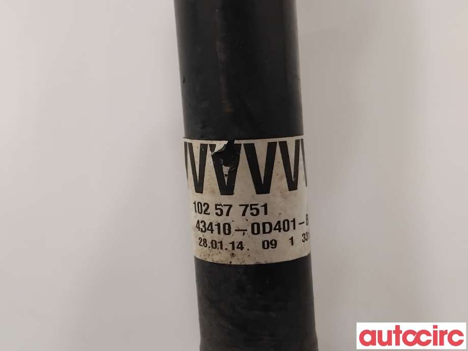 Drivaksel høyre foran, elbil til Toyota Yaris 2012-2014 (Type III, Fase 1)  (TOYOTA|434100D401||43410-0D401)