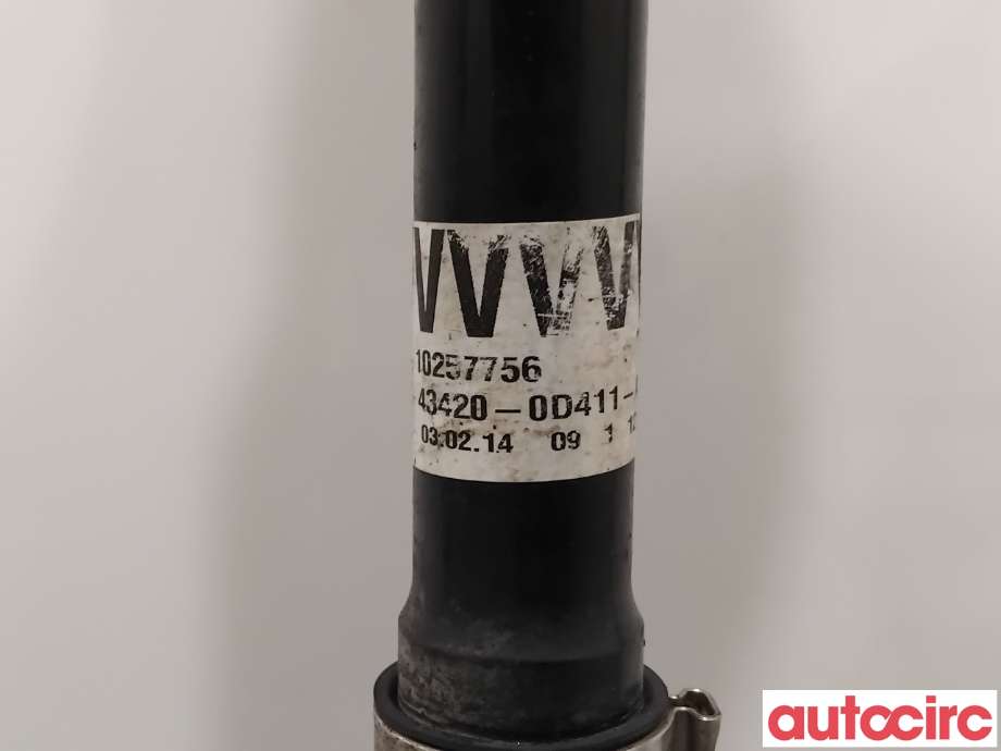 Drivaksel venstre foran, elbil til Toyota Yaris 2012-2014 (Type III, Fase 1)  (TOYOTA|434200D411||43420-0D411)
