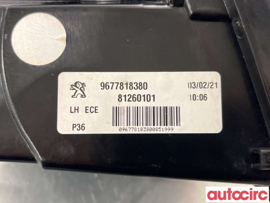 Baklykt venstre indre til Peugeot 308 2013-2021 (Type II)  (PEUGEOT|9677818380|81260101)