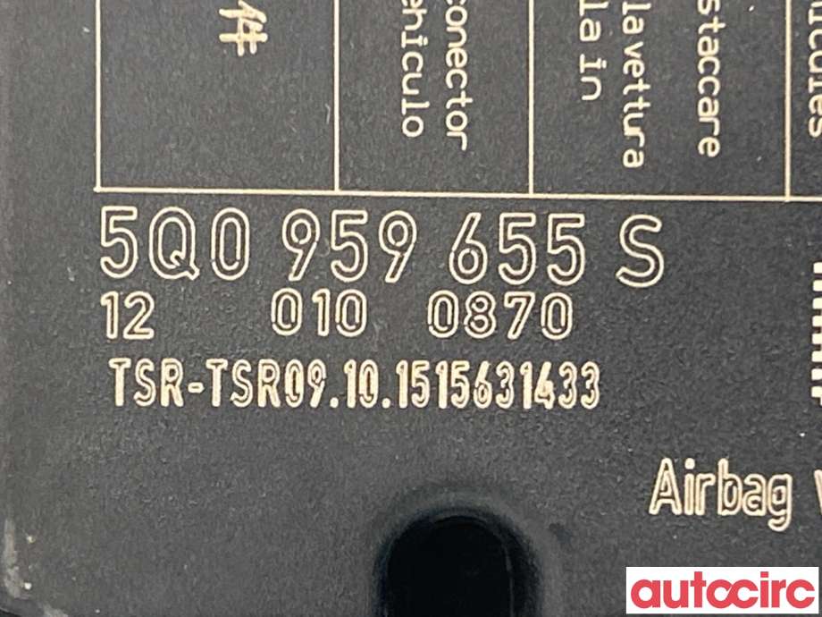 Airbag elektronikk til VW Passat 2015-2019 (Fase 1) (B8) (B8) (VOLKSWAGEN|5Q0959655S)