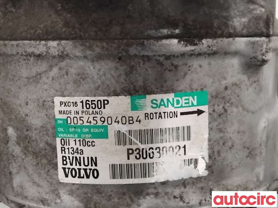 Aircondition kompressor til Volvo XC70 2008-2013 (Type II, Fase 1)  (VOLVO|36050841|PXC161650|30630021)