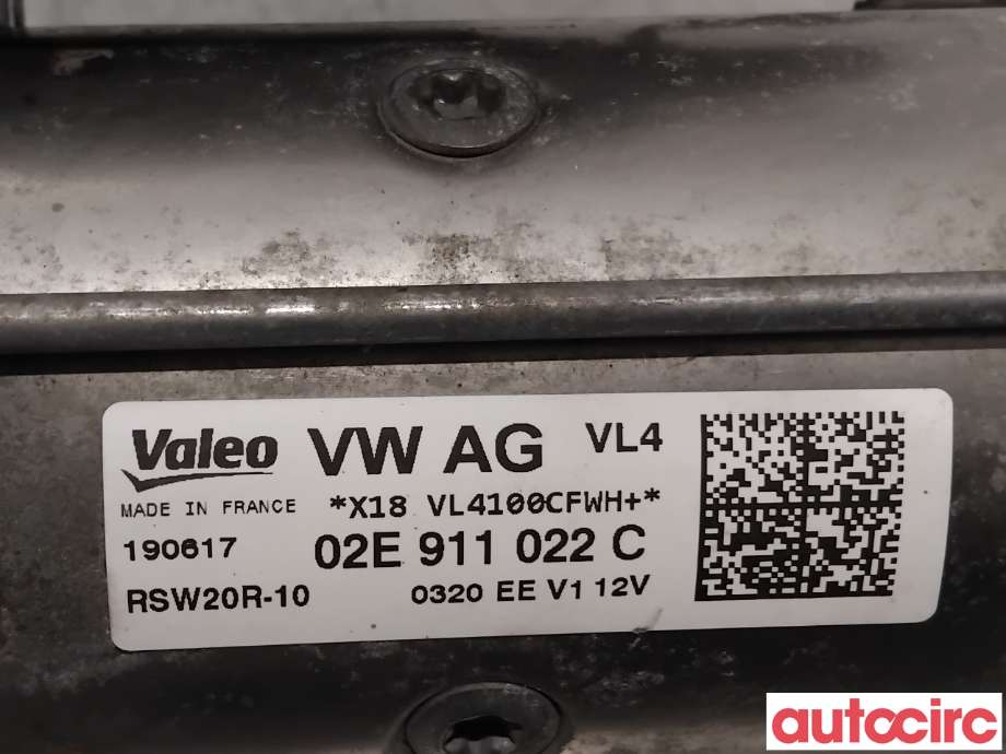 Starter diesel til Škoda Superb 2015-->> (Type III)  (SKODA|02E911022CX|RSW20R-10|02E911022C)