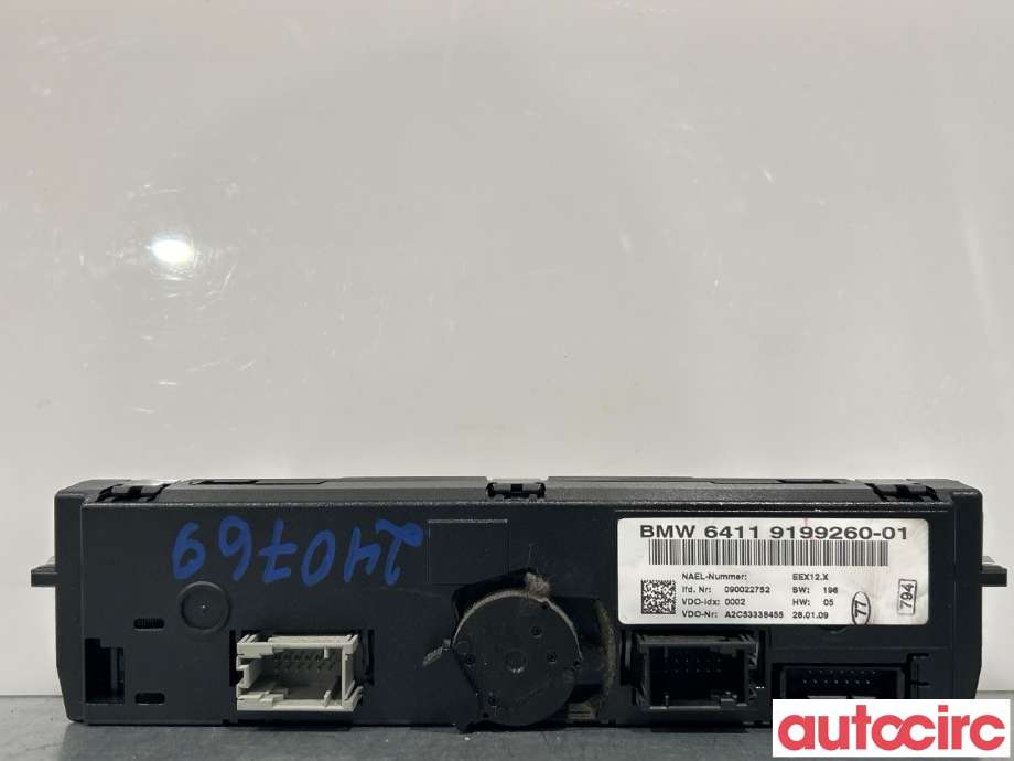 Varmeapparat betjening til BMW 3-Serie 2005-2011 (E90/E91/E92/E93) (E90/E91/E92/E93) (BMW|64119199260)