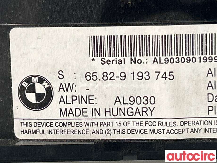 Instrument diverse til BMW 3-Serie 2005-2011 (E90/E91/E92/E93) (E90/E91/E92/E93) (BMW|65829193755)