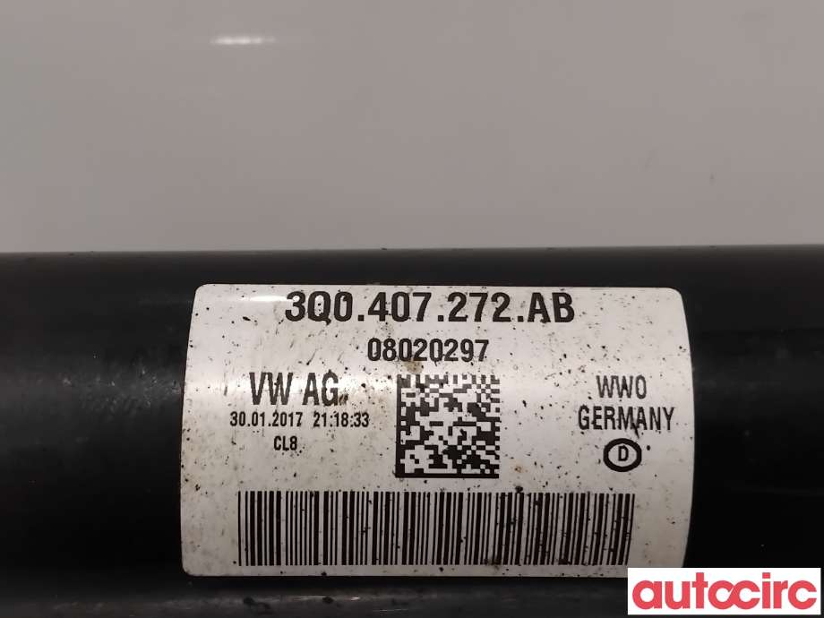 Drivaksel høyre foran til VW Caddy 2015-2020 (Type III, Fase 3)  (VOLKSWAGEN|3Q0407762LX||3Q0407272AB)