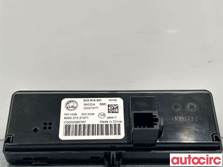 Varmeapparat betjening til Škoda Superb 2015-->> (Type III)  (SKODA|3V0919201)