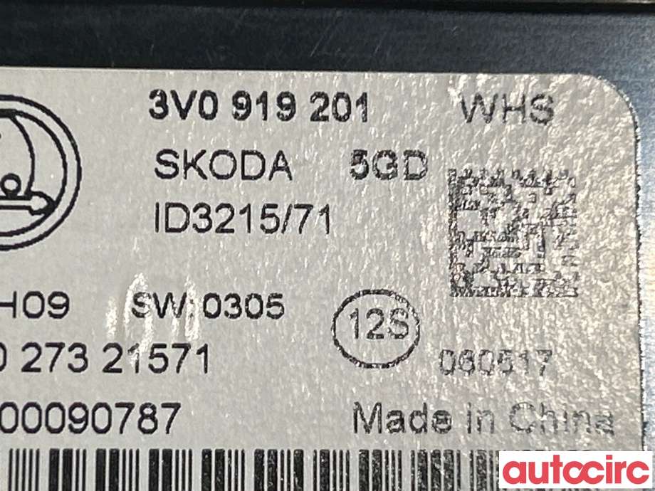 Varmeapparat betjening til Škoda Superb 2015-->> (Type III)  (SKODA|3V0919201)