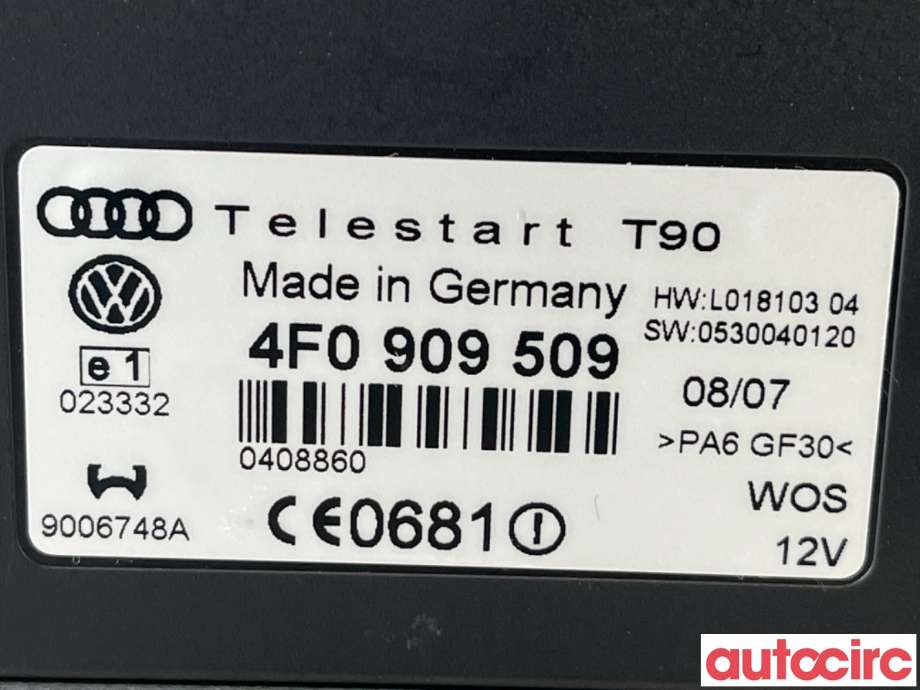 Styreenhet diverse til Audi A6 2005-2008 (Type III, Fase 1) (C6) (C6) (AUDI|4F0909509B|9006748A|7N0963513B)