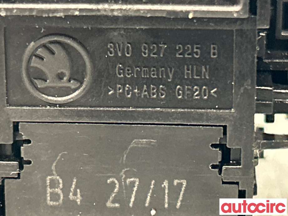 Bryter elektrisk håndbrekk/parkbrems til Škoda Superb 2015-->> (Type III) (SKODA|3V0927225B)