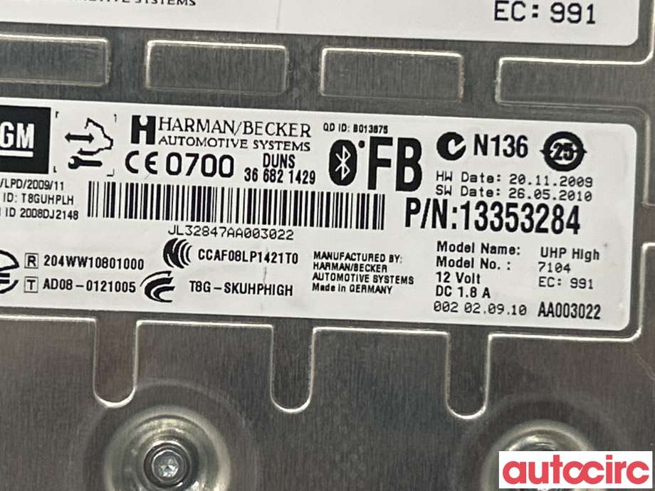 Styreenhet bluetooth til Saab 9-5 2010-2011 (Type II)  (SAAB|13334025)