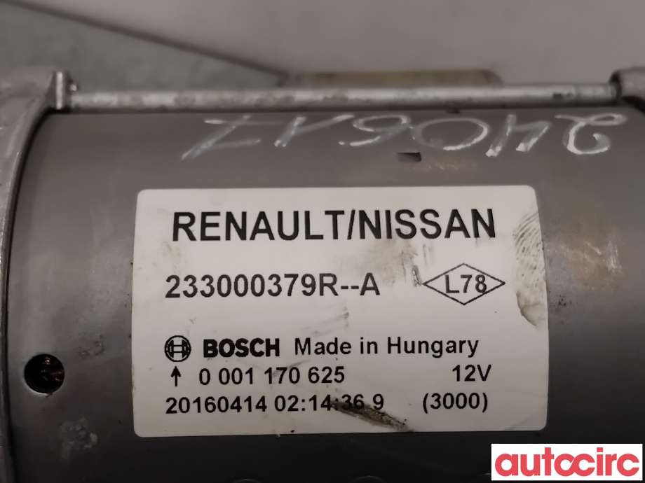 Starter diesel til Nissan Qashqai 2014-2021 (Type II)  (NISSAN|2330000Q3B|0001170625|233000379R)