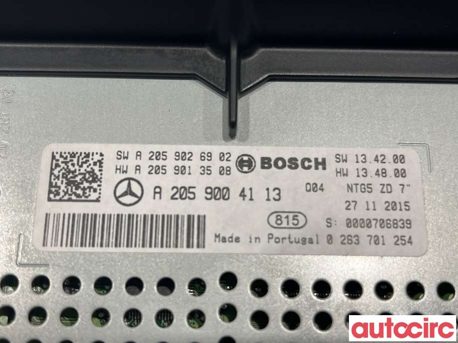 Bilstereo til Mercedes C-Klasse 2014-2018 (Fase 1) (W205) (W205) (MERCEDES|A2059004113)