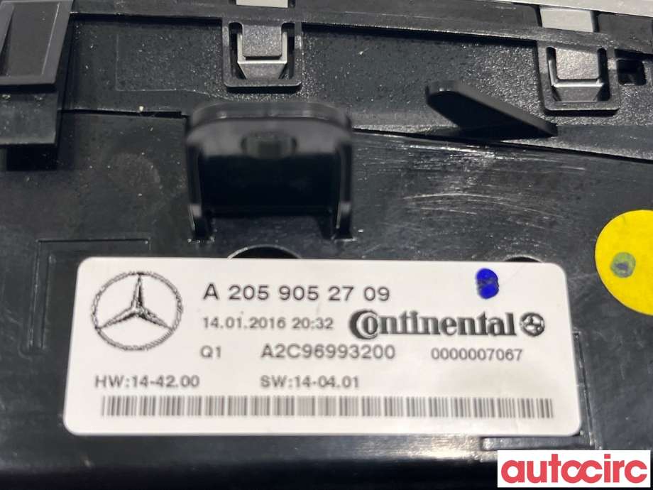 Varmeapparat betjening til Mercedes C-Klasse 2014-2018 (Fase 1) (W205) (W205) (MERCEDES|A2059052709|A2059054115)